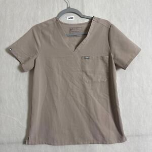 Figs Women’s Size Small Catrina One Pocket Beige Boulder #1955 Scrub Top